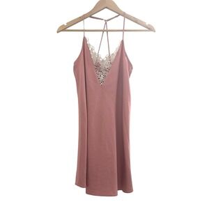 Flora Nikrooz Jacquelin Nightie Slip Chemise XS Peach Lace Princess Coquette